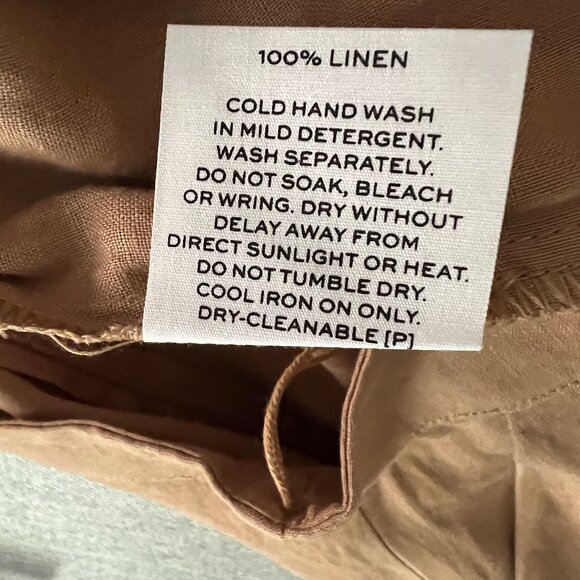 ANTHROPOLOGIE x RUMER LINEN PALAZZO PANTS WARM CAMEL SIZE L* ( MUST READ ) - Picture 6 of 13